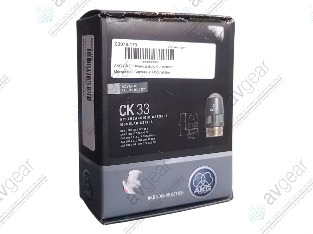 AKG CK33 Hypercardioid Condenser Microphone Capsule in Original Box