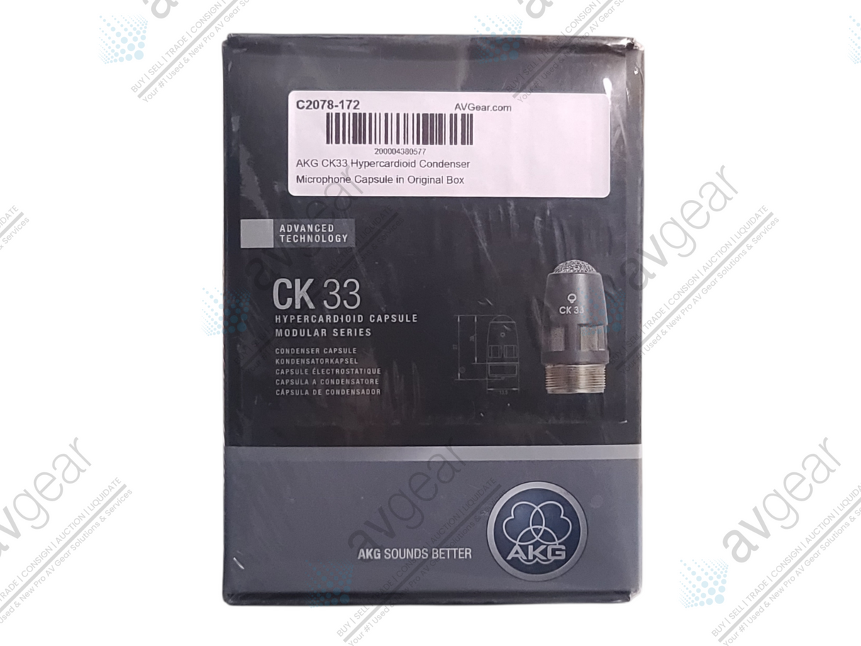 AKG CK33 Hypercardioid Condenser Microphone Capsule (NEW) in Original Box