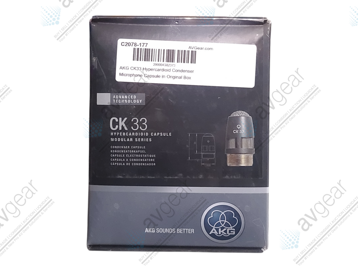 AKG CK33 Hypercardioid Condenser Microphone Capsule (NEW) in Original Box