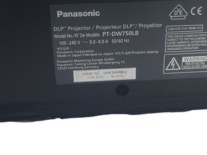 Panasonic PT-DW750LB 7,000 Lumens WXGA 1-Chip DLP (Lamp 1 2685 & Lamp 2 2675) [NO LENS] Projector in Wheeled Pull Behind Case