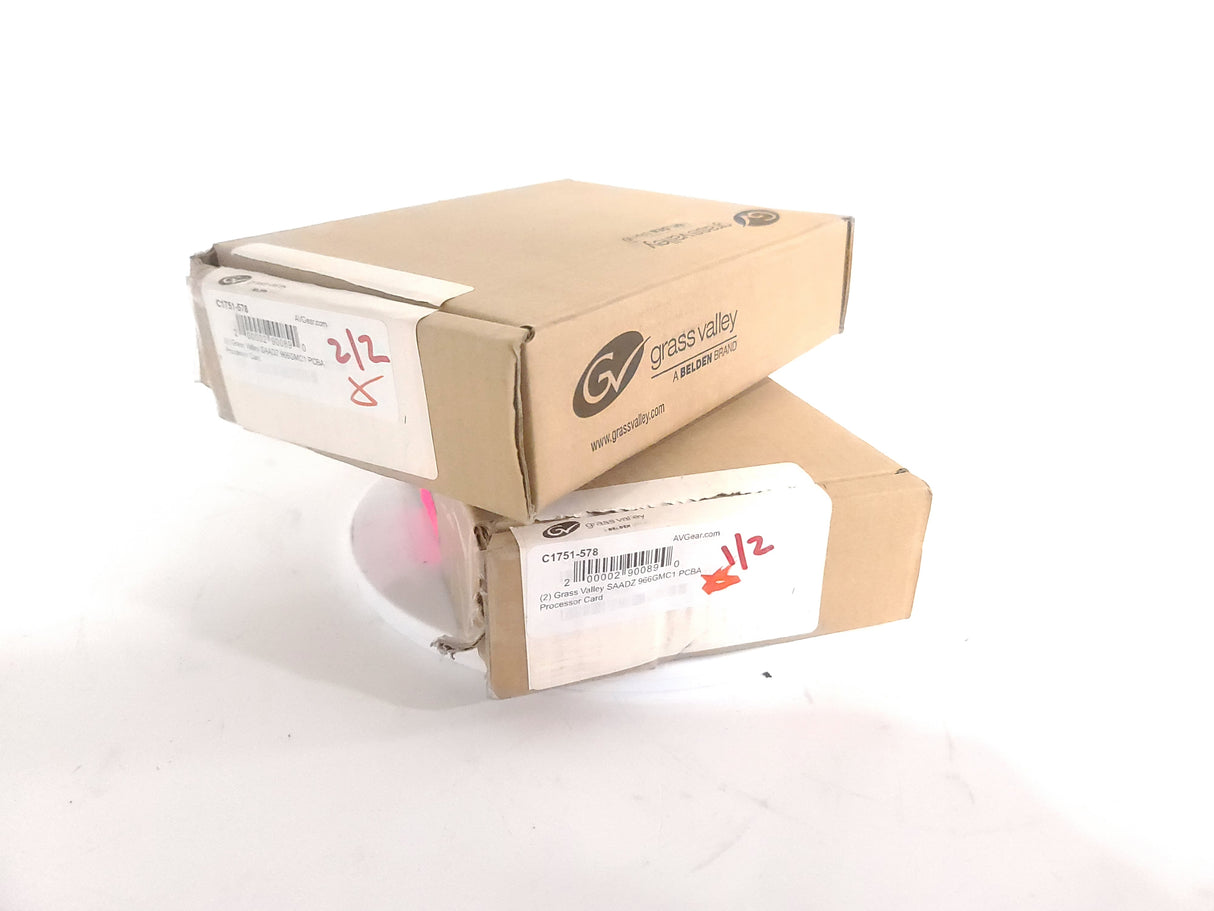 (2) Grass Valley SAADZ 966GMC1 PCBA Processor Card