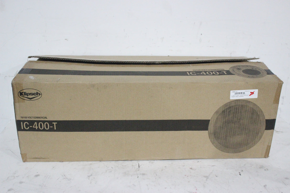 (2) Klipsch IC-400-T 70/100V Commercial 5" 2-Way In-Ceiling Loudspeakers (NEW-OPENED BOX)