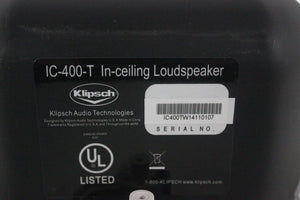 (2) Klipsch IC-400-T 70/100V Commercial 5" 2-Way In-Ceiling Loudspeakers (NEW-OPENED BOX)