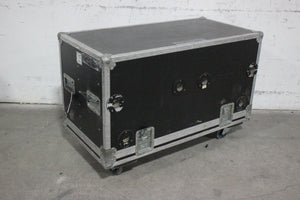 (2) MacPherson Monolith Bi-Amp Speakers w/ Rigging Hardware in Wheeled Road Case (For Parts)