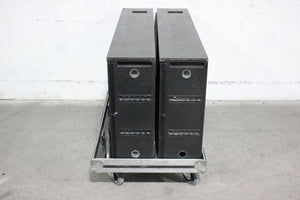 (2) MacPherson Monolith Bi-Amp Speakers w/ Rigging Hardware in Wheeled Road Case (For Parts)