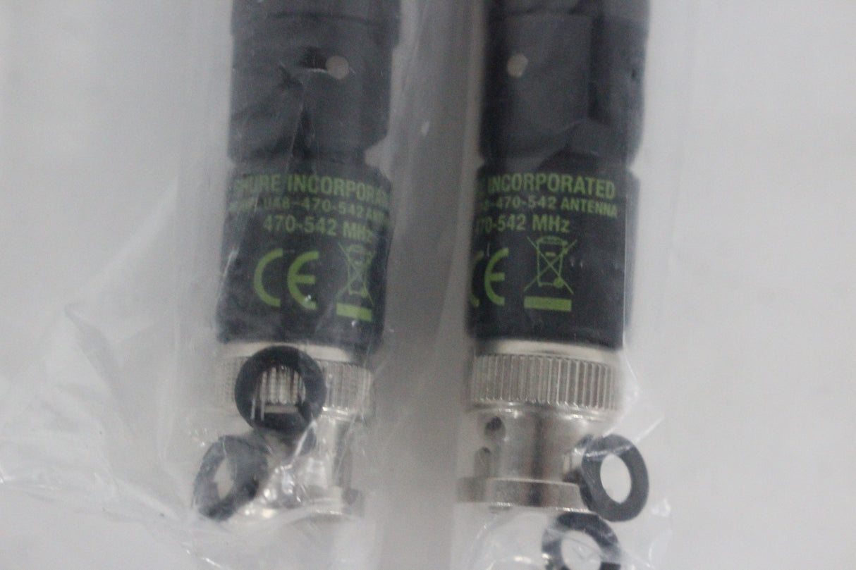 (2) Shure UA8-470-542 1/2 Wave Omnidirectional Receiver Antennas (470-542 MHz)