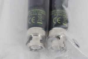 (2) Shure UA8-470-542 1/2 Wave Omnidirectional Receiver Antennas (470-542 MHz)