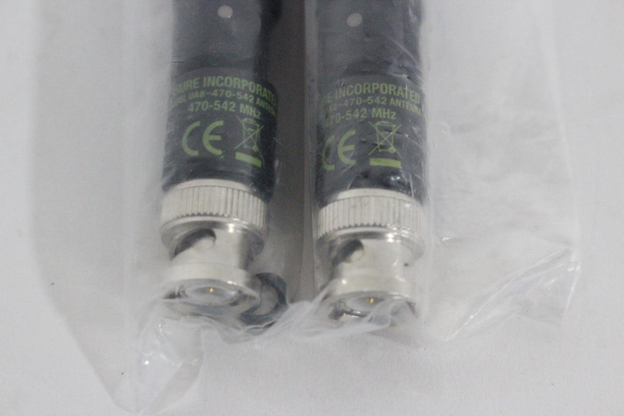 (2) Shure UA8-470-542 1/2 Wave Omnidirectional Receiver Antennas (470-542 MHz)