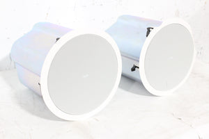 (2) Tannoy CMS 801DC BM Ceiling Monitor Loud Speakers w/ (2) Cut Out Templates