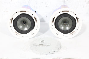 (2) Tannoy CMS 801DC BM Ceiling Monitor Loud Speakers w/ (2) Grilles