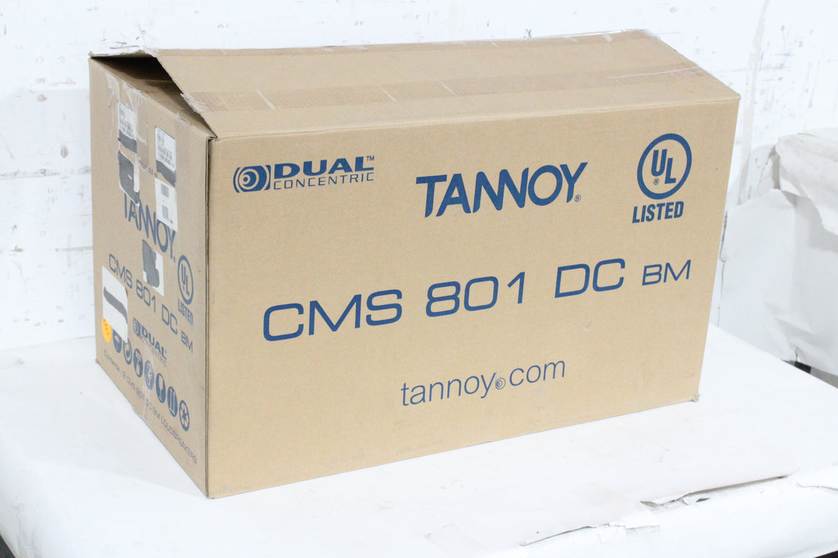 (2) Tannoy CMS 801DC BM Ceiling Monitor Loud Speakers w/ (2) Grilles