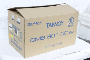 (2) Tannoy CMS 801DC BM Ceiling Monitor Loud Speakers w/ (2) Grilles, (2) Rails &amp; (2) Cut Out Templates