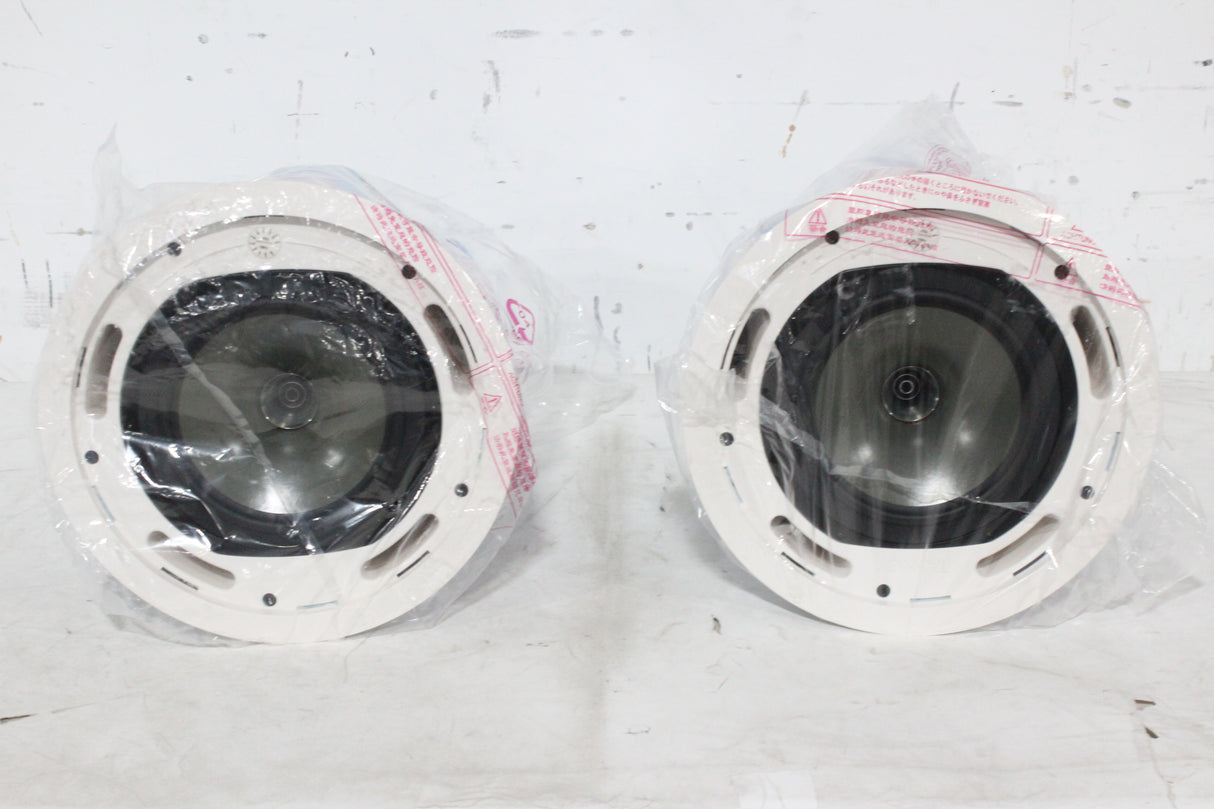 (2) Tannoy CMS 801DC BM Ceiling Monitor Loud Speakers w/ (2) Grilles, (2) Rails &amp; (2) Cut Out Templates