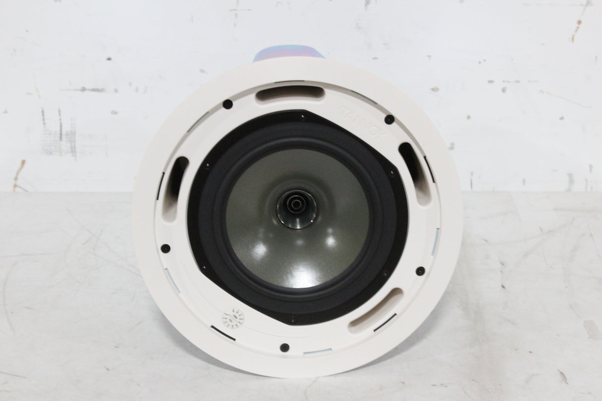 (2) Tannoy CMS 801DC BM Ceiling Monitor Loud Speakers w/ (2) Grilles, (2) Rails &amp; (2) Cut Out Templates