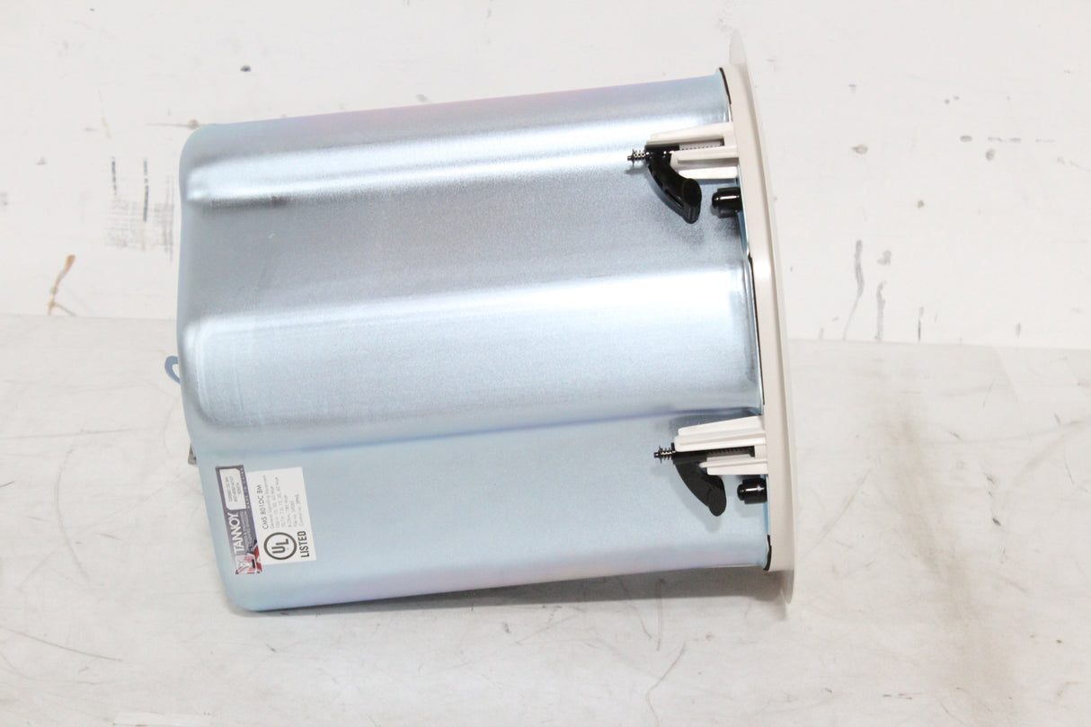 (2) Tannoy CMS 801DC BM Ceiling Monitor Loud Speakers w/ (2) Grilles, (2) Rails &amp; (2) Cut Out Templates