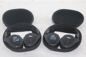 (2) Williams Sound WIR RX15-2 Dual-Channel Infrared Wireless Headphones (2.3 or 2.8 MHz) w/ (2) Vinyl Zipper Cases