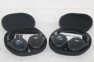 (2) Williams Sound WIR RX15-2 Dual-Channel Infrared Wireless Headphones (2.3 or 2.8 MHz) w/ (2) Vinyl Zipper Cases