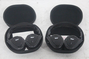 (2) Williams Sound WIR RX15-2 Dual-Channel Infrared Wireless Headphones (2.3 or 2.8 MHz) w/ (2) Vinyl Zipper Cases