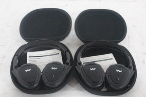 (2) Williams Sound WIR RX15-2 Dual-Channel Infrared Wireless Headphones (2.3 or 2.8 MHz) w/ (2) Vinyl Zipper Cases