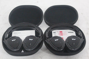 (2) Williams Sound WIR RX15-2 Dual-Channel Infrared Wireless Headphones (2.3 or 2.8 MHz) w/ (2) Vinyl Zipper Cases