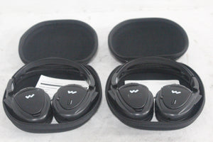 (2) Williams Sound WIR RX15-2 Dual-Channel Infrared Wireless Headphones (2.3 or 2.8 MHz) w/ (2) Vinyl Zipper Cases