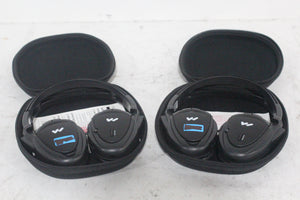 (2) Williams Sound WIR RX15-2 Dual-Channel Infrared Wireless Headphones (2.3 or 2.8 MHz) w/ (2) Vinyl Zipper Cases