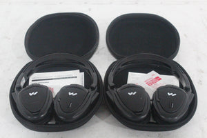 (2) Williams Sound WIR RX15-2 Dual-Channel Infrared Wireless Headphones (2.3 or 2.8 MHz) w/ (2) Vinyl Zipper Cases