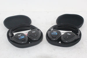 (2) Williams Sound WIR RX15-2 Dual-Channel Infrared Wireless Headphones (2.3 or 2.8 MHz) w/ (2) Vinyl Zipper Cases
