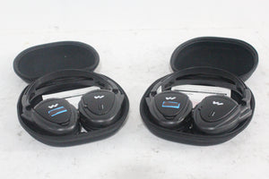 (2) Williams Sound WIR RX15-2 Dual-Channel Infrared Wireless Headphones (2.3 or 2.8 MHz) w/ (2) Vinyl Zipper Cases