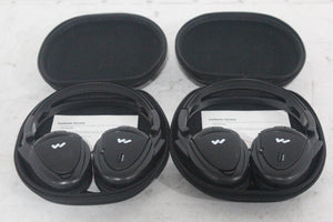 (2) Williams Sound WIR RX15-2 Dual-Channel Infrared Wireless Headphones (2.3 or 2.8 MHz) w/ (2) Vinyl Zipper Cases