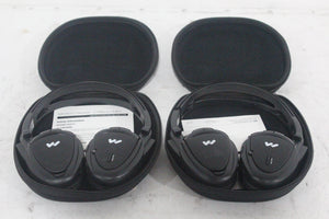 (2) Williams Sound WIR RX15-2 Dual-Channel Infrared Wireless Headphones (2.3 or 2.8 MHz) w/ (2) Vinyl Zipper Cases