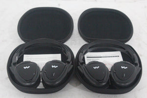 (2) Williams Sound WIR RX15-2 Dual-Channel Infrared Wireless Headphones (2.3 or 2.8 MHz) w/ (2) Vinyl Zipper Cases