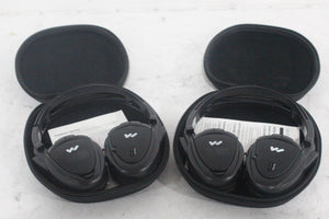 (2) Williams Sound WIR RX15-2 Dual-Channel Infrared Wireless Headphones (2.3 or 2.8 MHz) w/ (2) Vinyl Zipper Cases