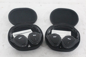 (2) Williams Sound WIR RX15-2 Dual-Channel Infrared Wireless Headphones (2.3 or 2.8 MHz) w/ (2) Vinyl Zipper Cases