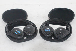 (2) Williams Sound WIR RX15-2 Dual-Channel Infrared Wireless Headphones (2.3 or 2.8 MHz) w/ (2) Vinyl Zipper Cases