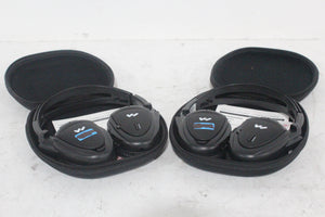 (2) Williams Sound WIR RX15-2 Dual-Channel Infrared Wireless Headphones (2.3 or 2.8 MHz) w/ (2) Vinyl Zipper Cases