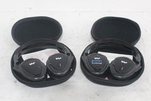 (2) Williams Sound WIR RX15-2 Dual-Channel Infrared Wireless Headphones (2.3 or 2.8 MHz) w/ (2) Vinyl Zipper Cases