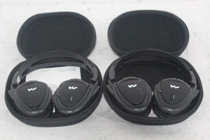 (2) Williams Sound WIR RX15-2 Dual-Channel Infrared Wireless Headphones (2.3 or 2.8 MHz) w/ (2) Vinyl Zipper Cases