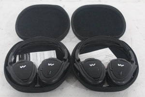 (2) Williams Sound WIR RX15-2 Dual-Channel Infrared Wireless Headphones (2.3 or 2.8 MHz) w/ (2) Vinyl Zipper Cases
