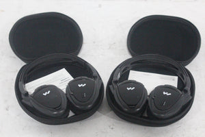(2) Williams Sound WIR RX15-2 Dual-Channel Infrared Wireless Headphones (2.3 or 2.8 MHz) w/ (2) Vinyl Zipper Cases