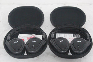 (2) Williams Sound WIR RX15-2 Dual-Channel Infrared Wireless Headphones (2.3 or 2.8 MHz) w/ (2) Vinyl Zipper Cases
