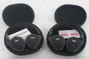 (2) Williams Sound WIR RX15-2 Dual-Channel Infrared Wireless Headphones (2.3 or 2.8 MHz) w/ (2) Vinyl Zipper Cases