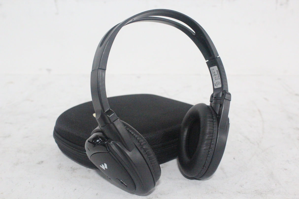 (2) Williams Sound WIR RX15-2 Dual-Channel Infrared Wireless Headphones (2.3 or 2.8 MHz) w/ (2) Vinyl Zipper Cases