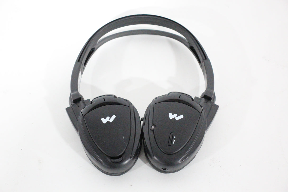 (2) Williams Sound WIR RX15-2 Dual-Channel Infrared Wireless Headphones (2.3 or 2.8 MHz) w/ (2) Vinyl Zipper Cases