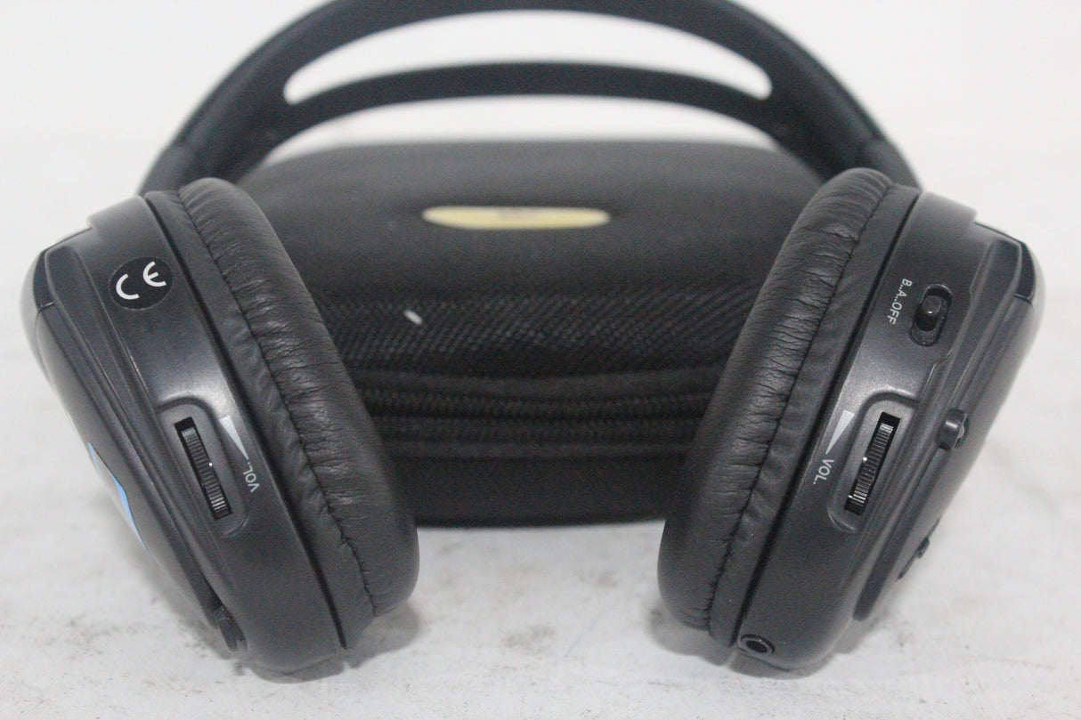 (2) Williams Sound WIR RX15-2 Dual-Channel Infrared Wireless Headphones (2.3 or 2.8 MHz) w/ (2) Vinyl Zipper Cases