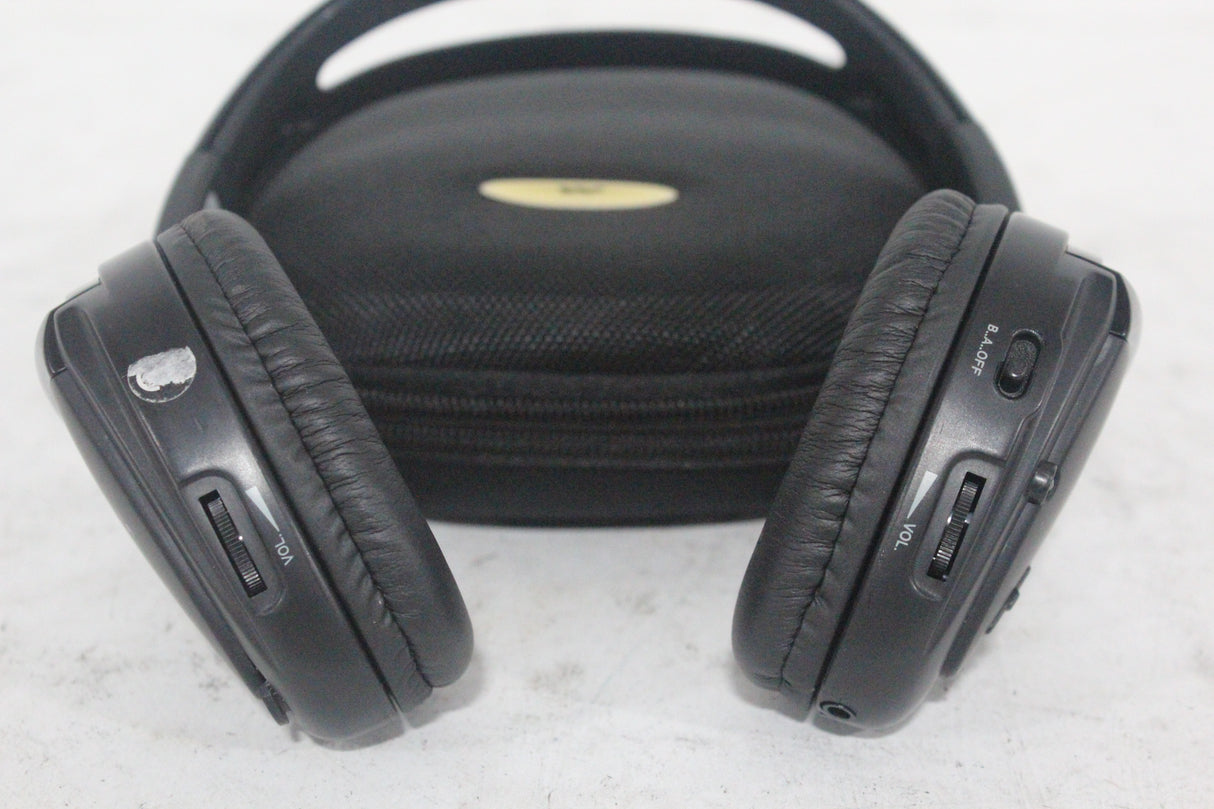 (2) Williams Sound WIR RX15-2 Dual-Channel Infrared Wireless Headphones (2.3 or 2.8 MHz) w/ (2) Vinyl Zipper Cases