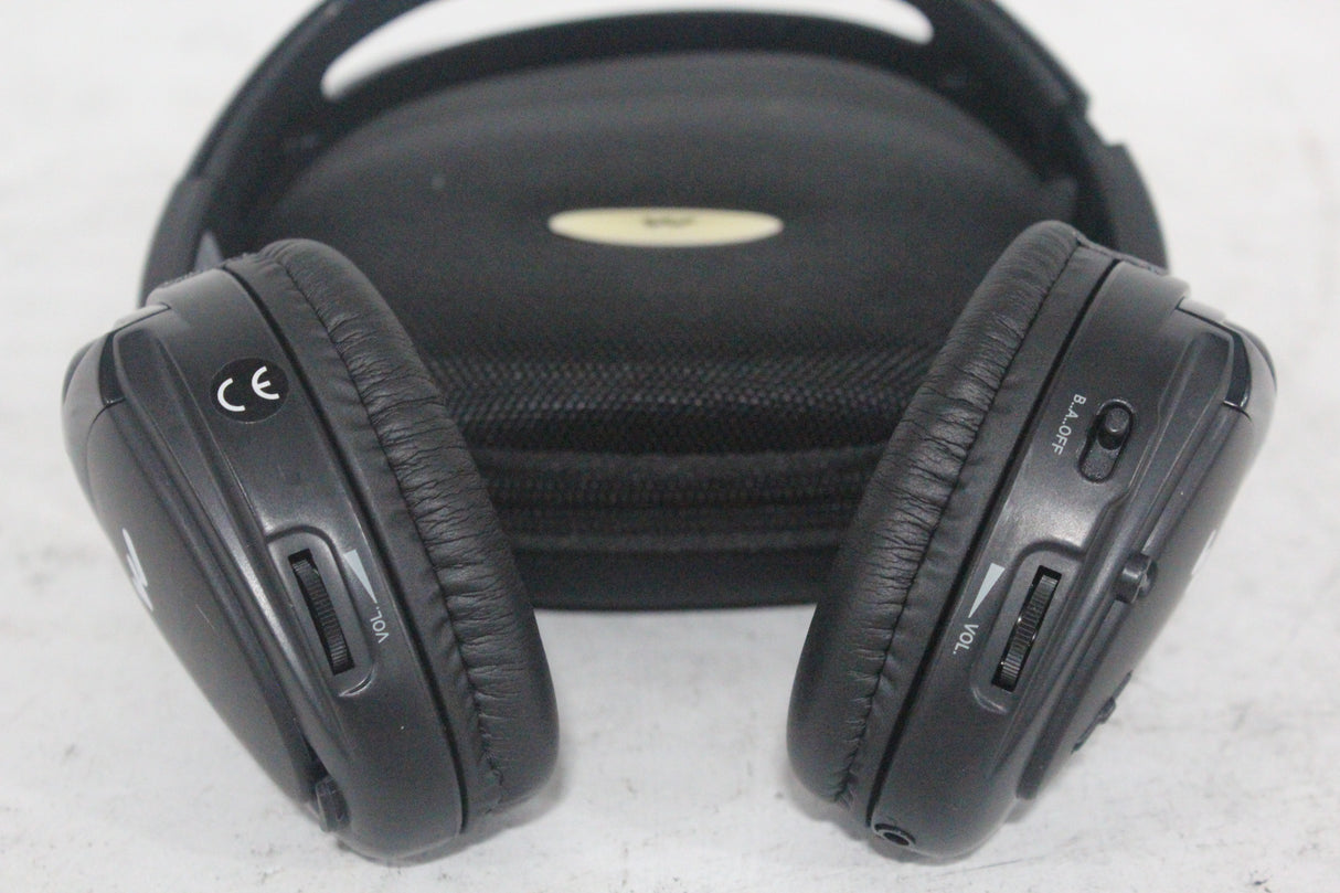 (2) Williams Sound WIR RX15-2 Dual-Channel Infrared Wireless Headphones (2.3 or 2.8 MHz) w/ (2) Vinyl Zipper Cases
