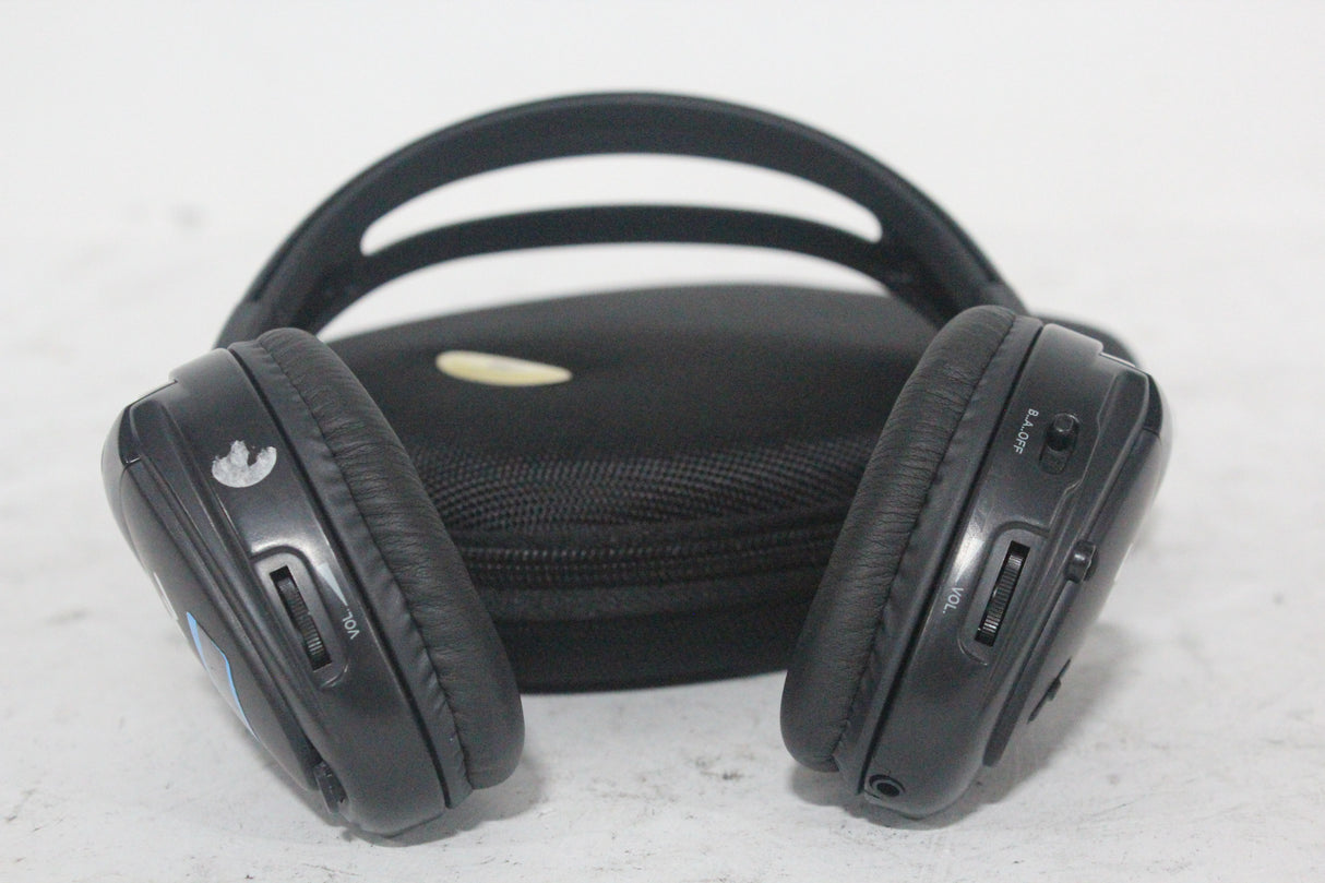 (2) Williams Sound WIR RX15-2 Dual-Channel Infrared Wireless Headphones (2.3 or 2.8 MHz) w/ (2) Vinyl Zipper Cases
