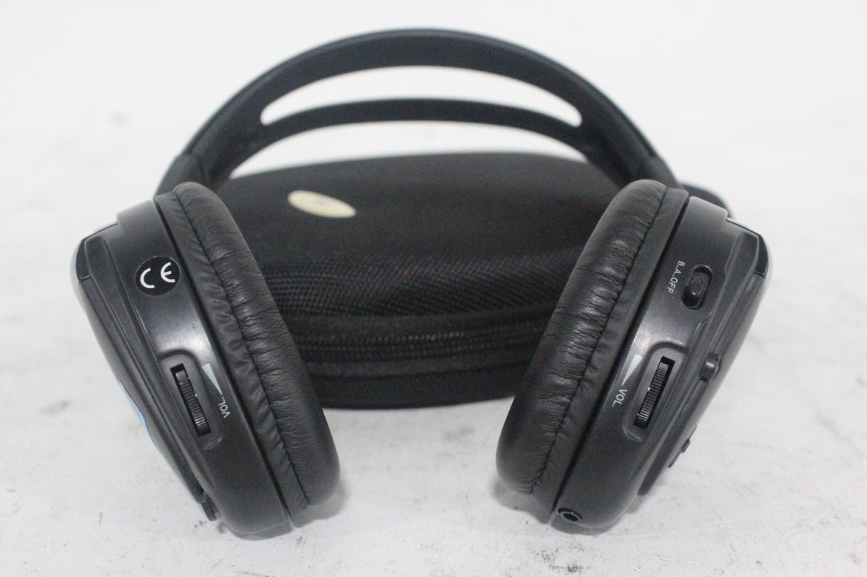 (2) Williams Sound WIR RX15-2 Dual-Channel Infrared Wireless Headphones (2.3 or 2.8 MHz) w/ (2) Vinyl Zipper Cases