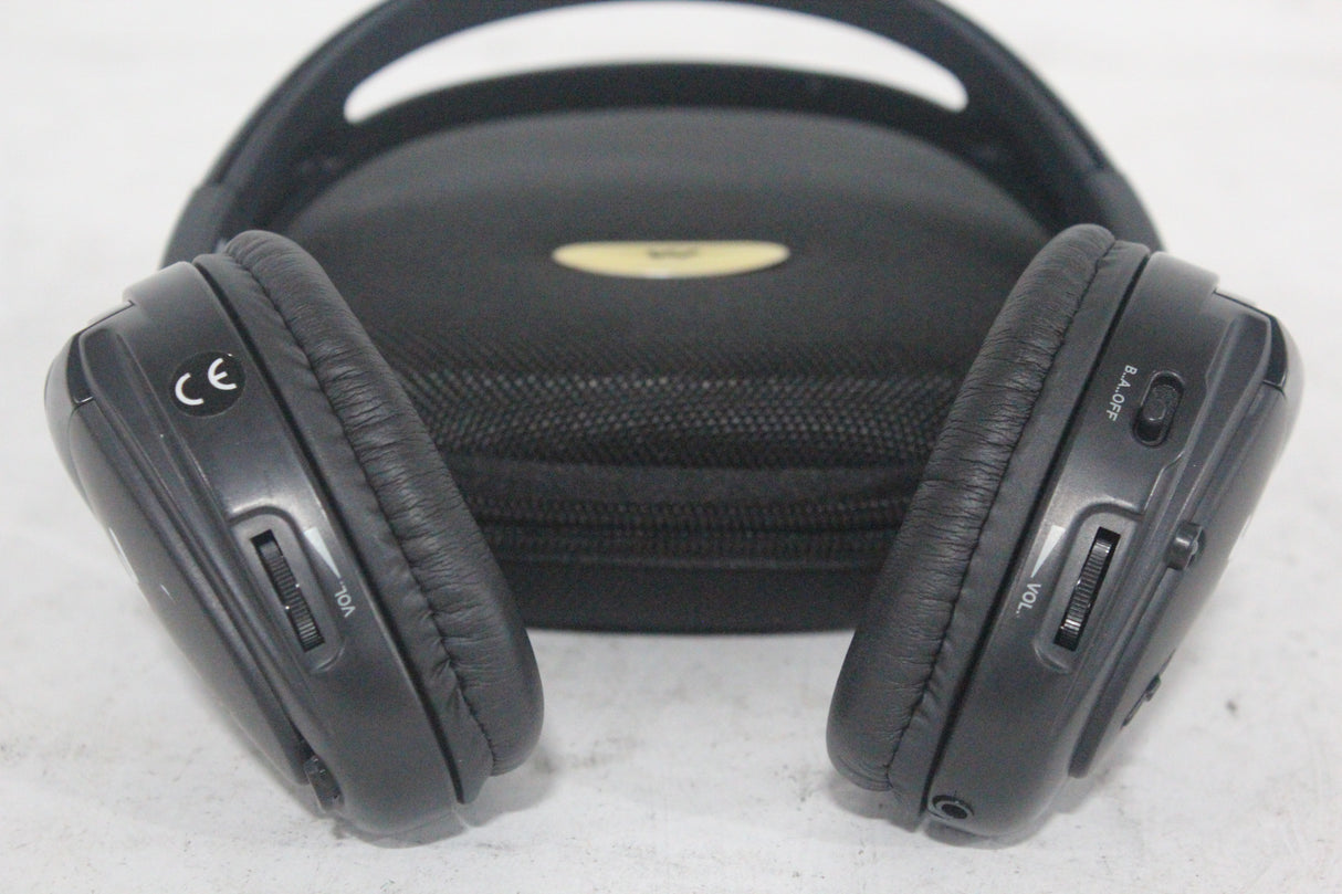 (2) Williams Sound WIR RX15-2 Dual-Channel Infrared Wireless Headphones (2.3 or 2.8 MHz) w/ (2) Vinyl Zipper Cases